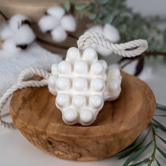 Savon ficelle de massage Lait d'ânesse bio